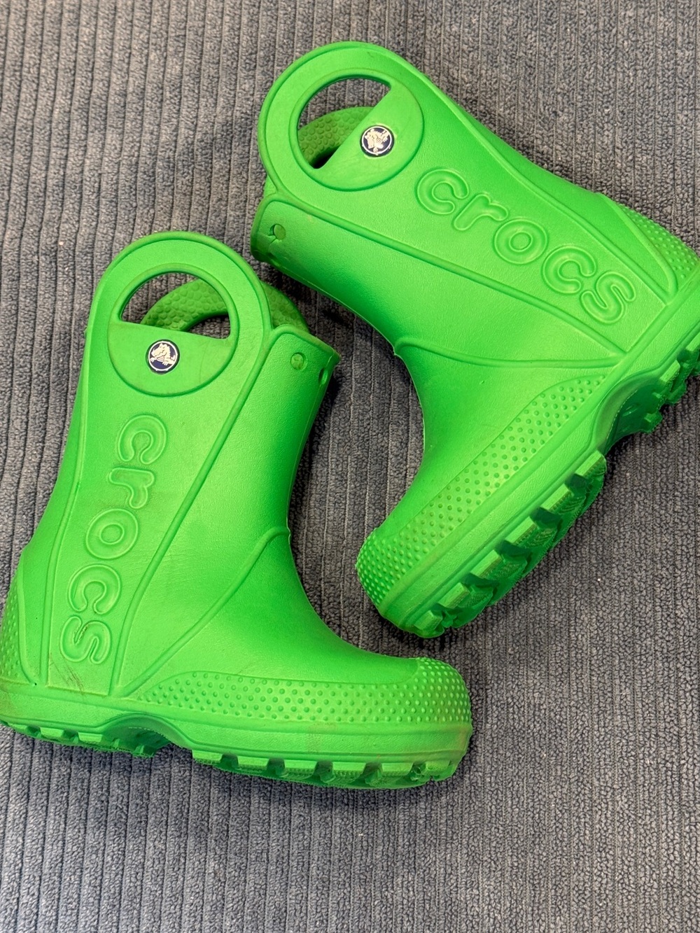 Crocs Kids' Green Rain Boots - Lightweight Waterproof Boot c8 toddler 8